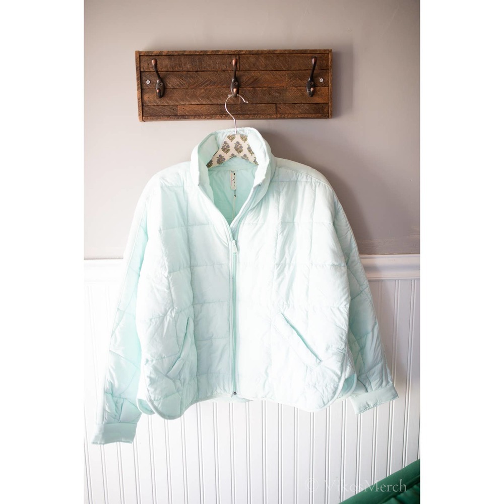 Free People Blue Puffer Jacket with Quilted Design - Picture 3 of 6